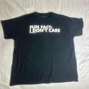 DPCTED Fun Fact: I Don't Care Graphic T-Shirt XL Black Sarcastic Streetwear
